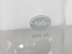 Thumbnail image of 2 x VirTis 600ml Freeze Dry Flasks with 45º Bend Adapters Lab