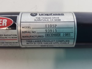 Thumbnail image of Uniphase Helium Neon Laser Model - 1105P Lab