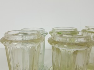 Thumbnail image of Lot of Glass Coplin Staining Jars 8 x Tall Jars 7 x Wide Jars No Lids Lab Gel