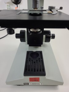 Thumbnail image of Carl Zeiss Jena Laboval 4 Microscope - 3 Objectives 10/0.25 40/0.65 HI 100/1.25