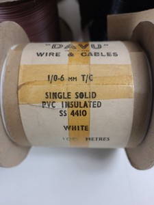 Thumbnail image of 33 x Reels of Farnell & DAVU Equipment Cable -Single Solid & Multi Core 1/0.6mm 