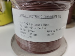 Thumbnail image of 33 x Reels of Farnell & DAVU Equipment Cable -Single Solid & Multi Core 1/0.6mm 