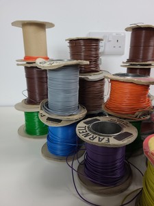 Thumbnail image of 29 x Reels of Farnell, RS & D.E.F.12 Equipment Wire - Single Solid & Multi Core