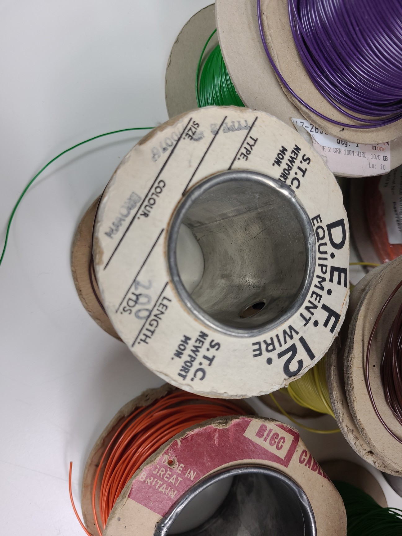 Image of 29 x Reels of Farnell, RS & D.E.F.12 Equipment Wire - Single Solid & Multi Core