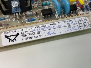 Thumbnail image of Instron Ltd Assy no. A1093-10 ISS - K Part/Board for Tensile Tester Lab