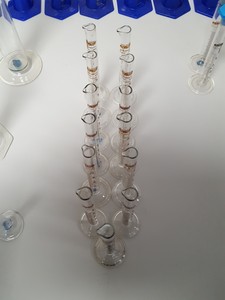 Thumbnail image of Large Lot of 72 Glass Laboratory Graduated Cylinders - 100ml, 50ml, 5ml, Lab