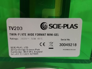 Thumbnail image of Scie-Plas TV200 Twin Plate Format Mini Gel Electrophoresis Tank & Accessories 