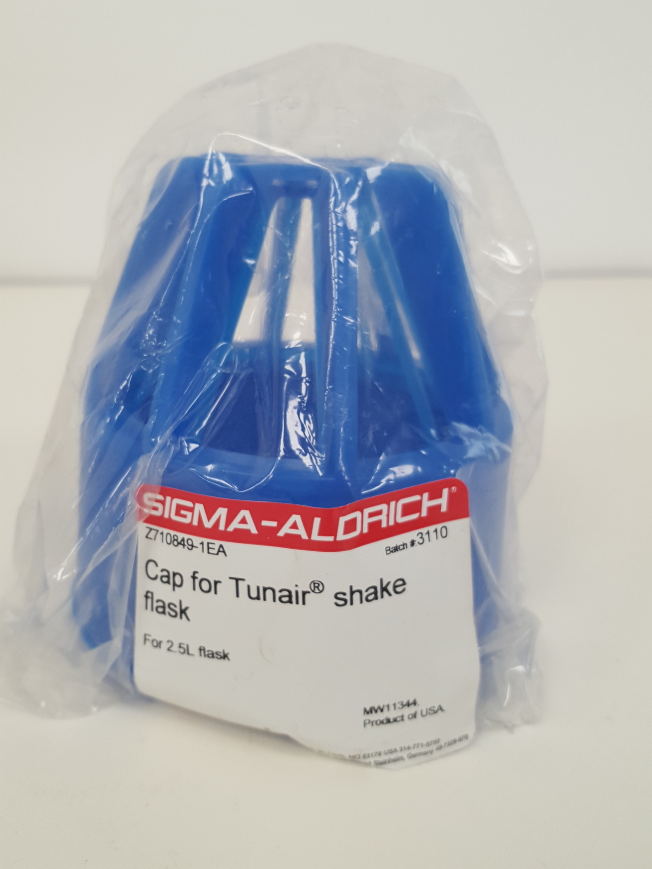 Image of 6 x Sigma-Aldrich 2.5L Tunair Shake Flasks, 9 x Caps & Lining Filters Lab