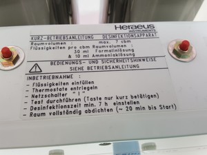 Thumbnail image of Heraeus Instruments Formalin Disinfection System Lab