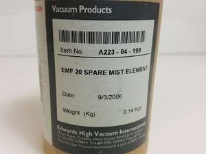 Thumbnail image of Edwards EMF 20 Spare Oil Mist Element Item no. A223-04-199 Lab (2006 Model)