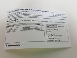 Thumbnail image of 10 x Agilent Technologies High Sensitivity DNA Chips for 2100 BioAnalyzer Lab