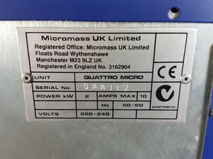 Thumbnail image of Waters Alliance 2965 HPLC + Micromass Quattro Micro API Mass Spec, QAA117 Lab