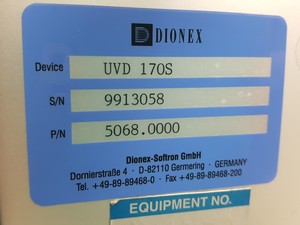 Thumbnail image of Dionex UVD 170S UV/VIS Detector P/N - 5068.0000 Lab