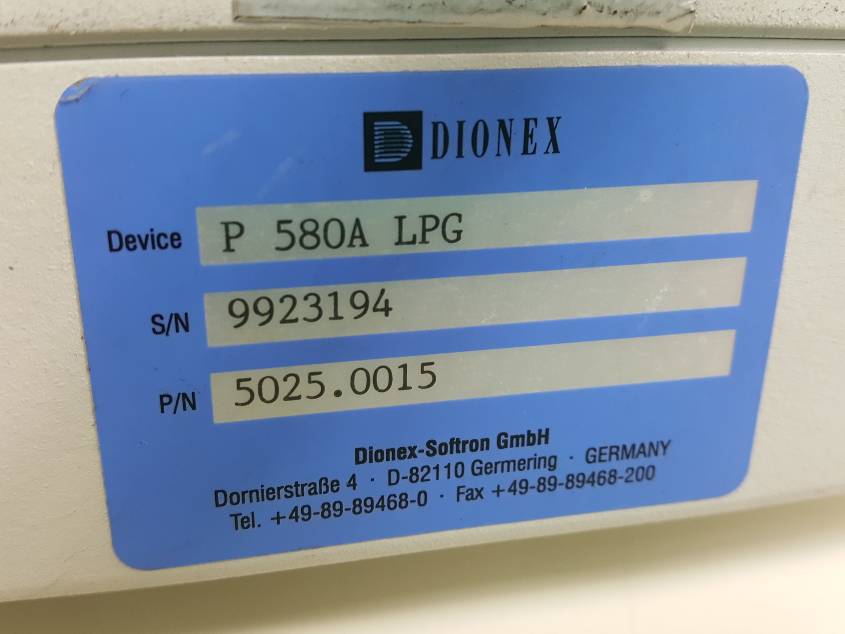 Image of Dionex HPLC Pump Series P 580A LPG Quaternary P/N - 5025.0015 Lab
