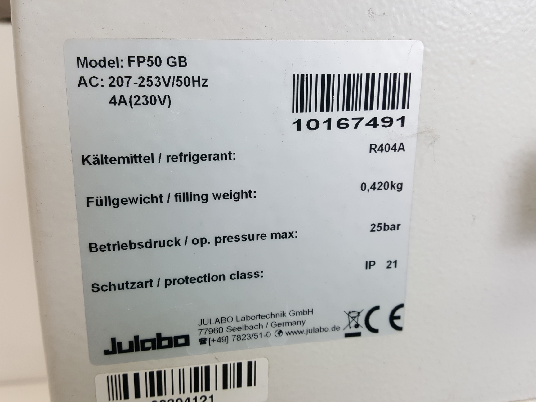 Image of Julabo FP50 Refrigerated/Heating Circulator with MV/K-S Control Unit Lab