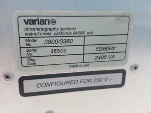 Thumbnail image of Varian CP-3800 Gas Chromatograph Model - 3800/3380 GC Lab