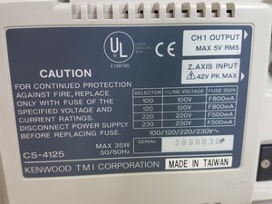 Thumbnail image of 4 x Kenwood CS-4125 Oscilloscopes Lab
