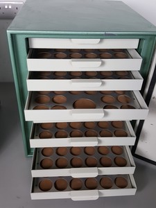 Thumbnail image of Metaserv Automatic Mounting Press Unit C1960A & 2 x Specimen Storage Cabinets