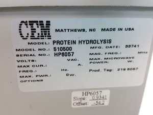 Thumbnail image of CEM Discover Hydrolysis System & Parts - Model 90810 & Protein Hydrolysis 510500