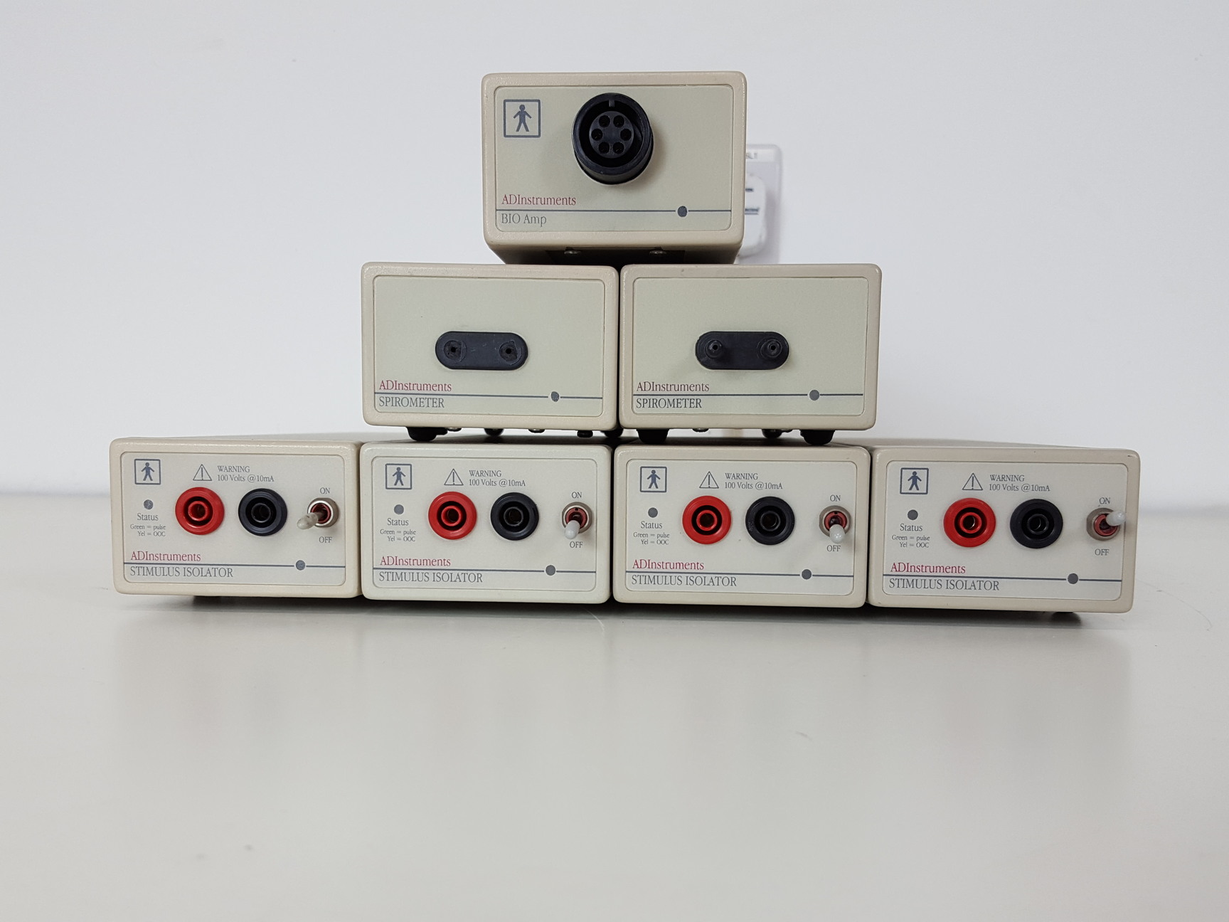 Image of 7 x AD Instruments ML Units - ML180 Stimulus Isolator, ML140 Spirometer, ML135 