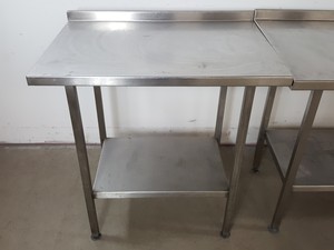 Thumbnail image of 3 x Commercial Kitchen Catering Food Prep Tables/Benches of Various Sizes 