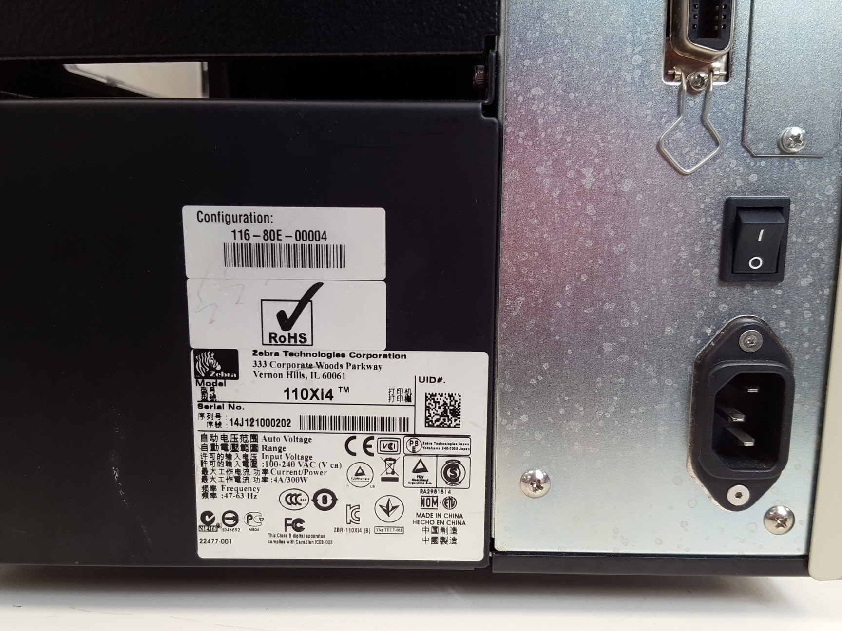 Zebra 110xi4 600dpi Thermal Usb Ethernet Label Printer Rfid Ready 7967