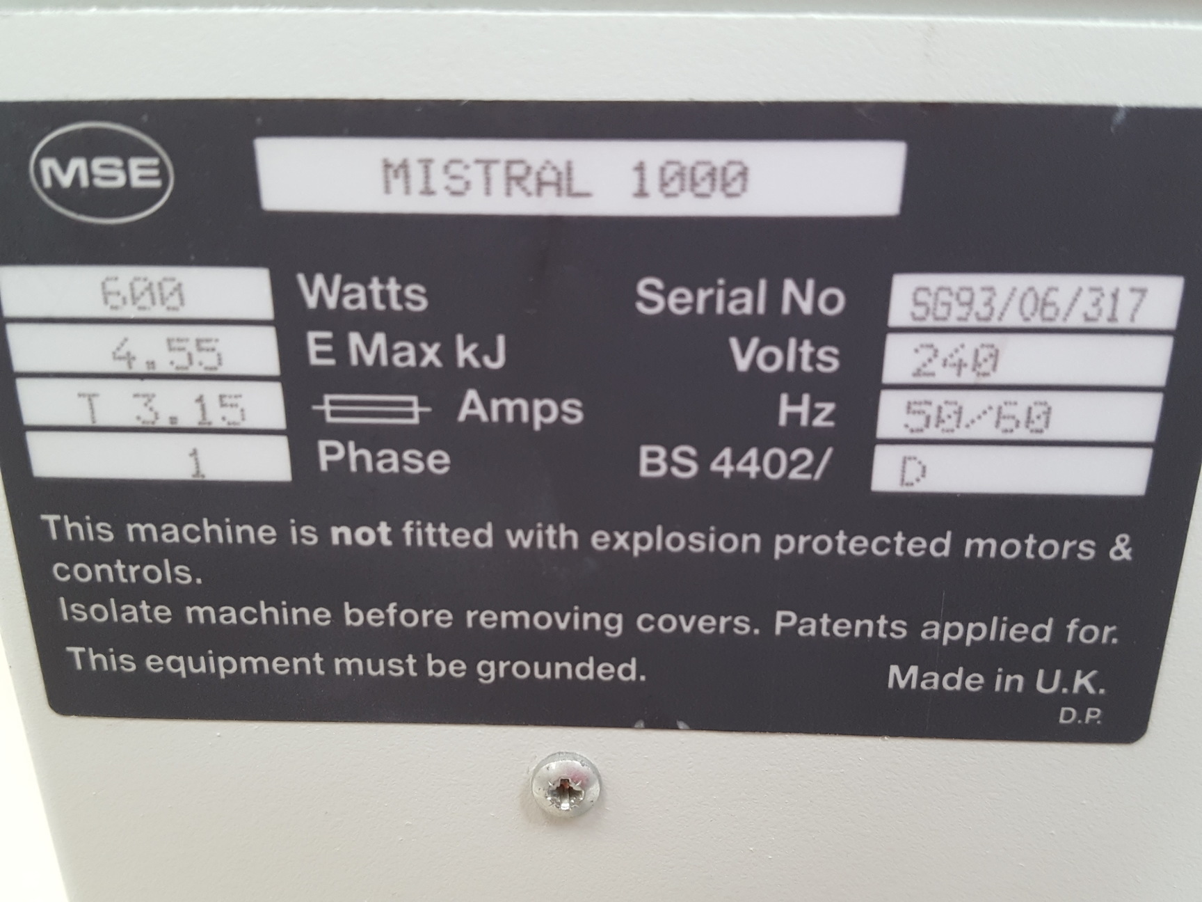 Image of MSE MISTRAL 1000 Laboratory Bench-Top Centrifuge with Rotor 4450rpm Lab