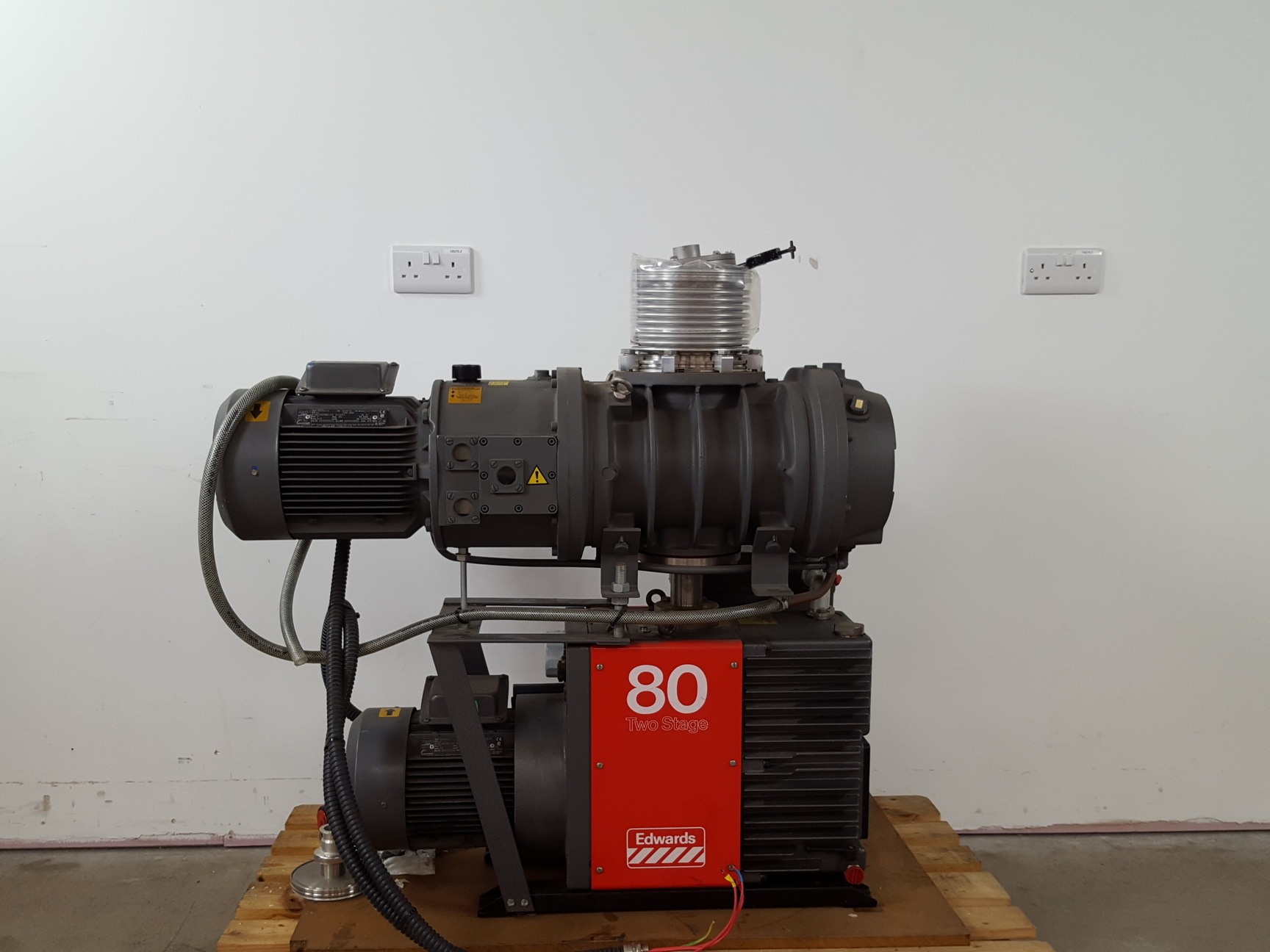 Image of Edwards Two Stage Vacuum Pump Model E2M80 w/ EH1200 Mechanical Booster MF100 