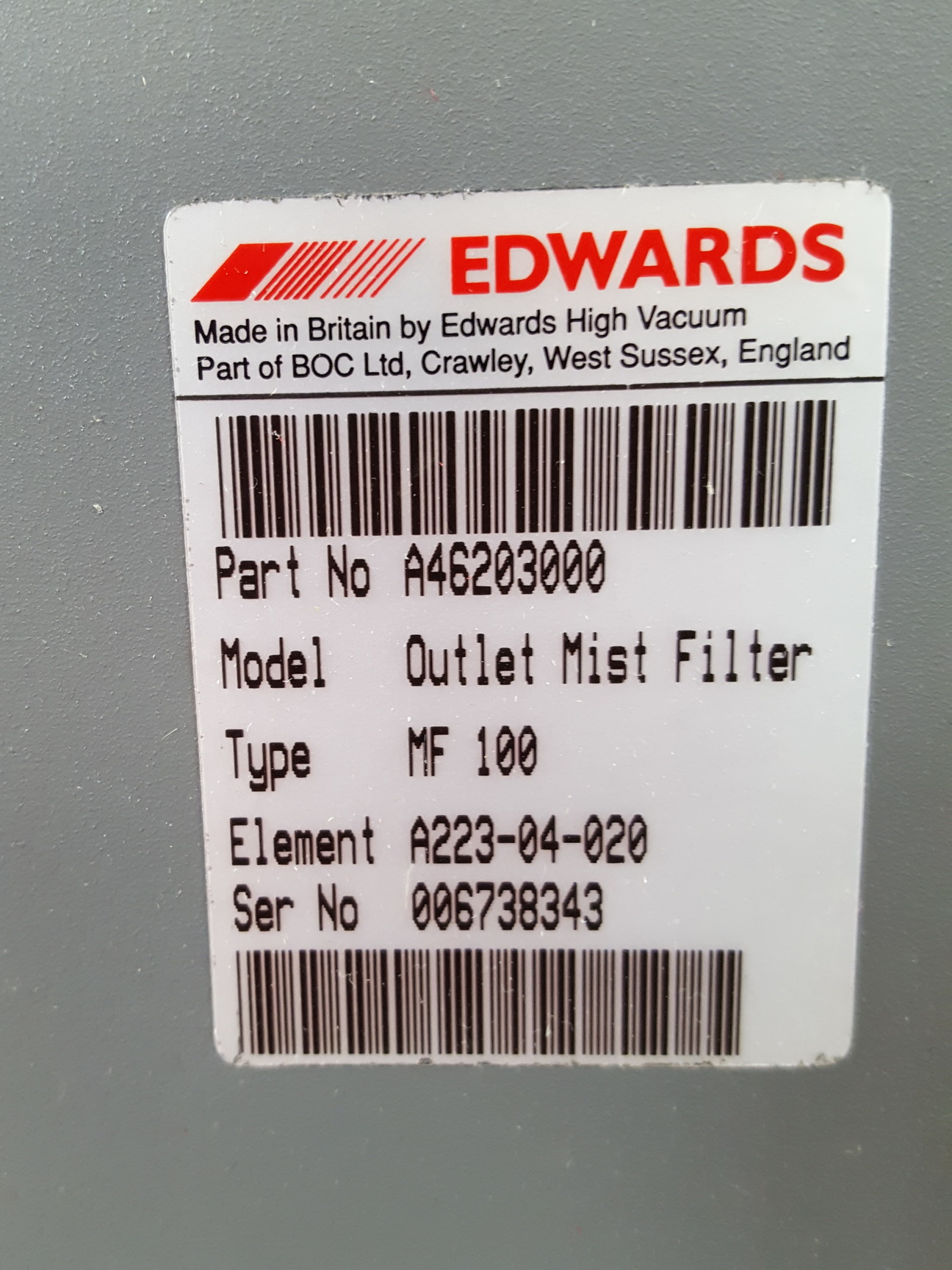 Image of Edwards Two Stage Vacuum Pump Model E2M80 w/ EH1200 Mechanical Booster MF100 