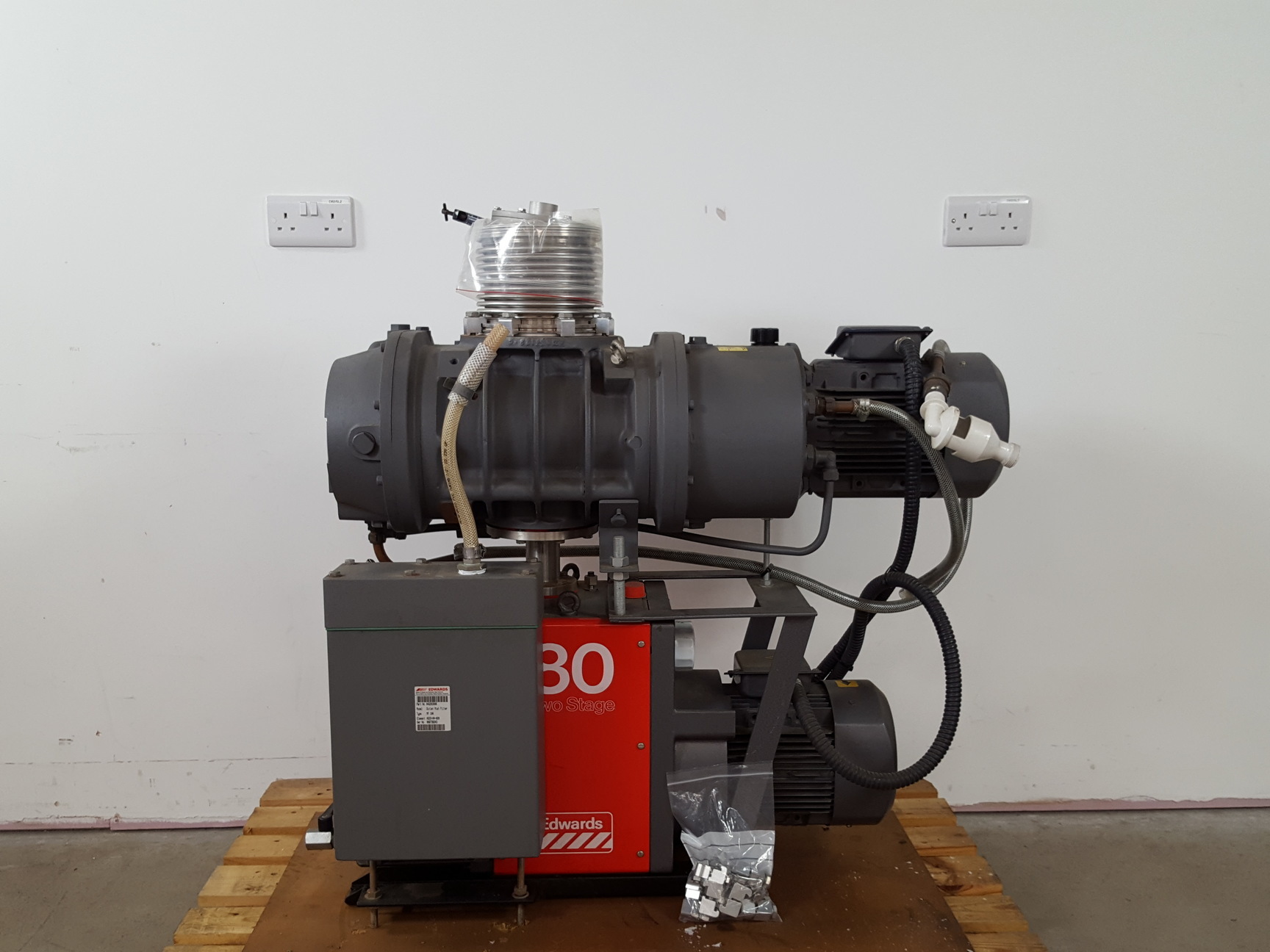 Image of Edwards Two Stage Vacuum Pump Model E2M80 w/ EH1200 Mechanical Booster MF100 