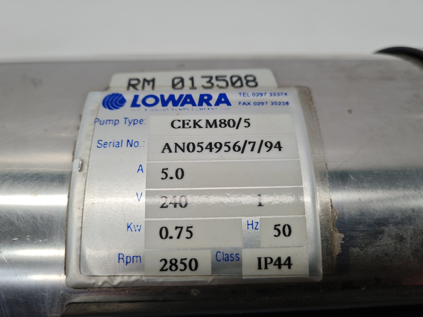 Image of Lowara Centrifugal Pump Model: CEKM80/5 Lab