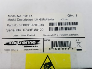 Thumbnail image of 15 x Extreme Networks LX4 XENPAK Model - 10114  900369-10-02