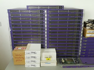 Thumbnail image of Large Lot of Extreme Networks Network Switches, Modules, Cables, Noise Filters