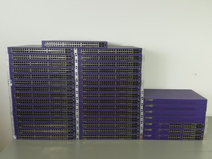 Thumbnail image of Large Lot of Extreme Networks Network Switches, Modules, Cables, Noise Filters