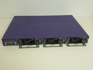 Thumbnail image of Large Lot of Extreme Networks Network Switches, Modules, Cables, Noise Filters
