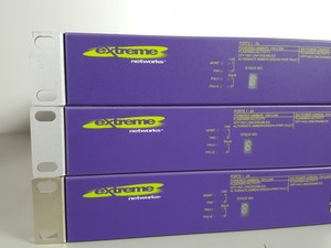 Thumbnail image of Large Lot of Extreme Networks Network Switches, Modules, Cables, Noise Filters