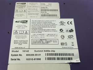 Thumbnail image of Large Lot of Extreme Networks Network Switches, Modules, Cables, Noise Filters