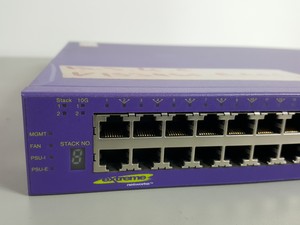 Thumbnail image of Large Lot of Extreme Networks Network Switches, Modules, Cables, Noise Filters