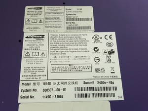 Thumbnail image of Large Lot of Extreme Networks Network Switches, Modules, Cables, Noise Filters