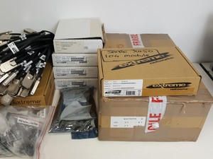 Thumbnail image of Large Lot of Extreme Networks Network Switches, Modules, Cables, Noise Filters