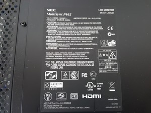 Thumbnail image of NEC MultiSync P462 46" Monitor Model L46OU6 with 2 x Speakers SP-4046PV