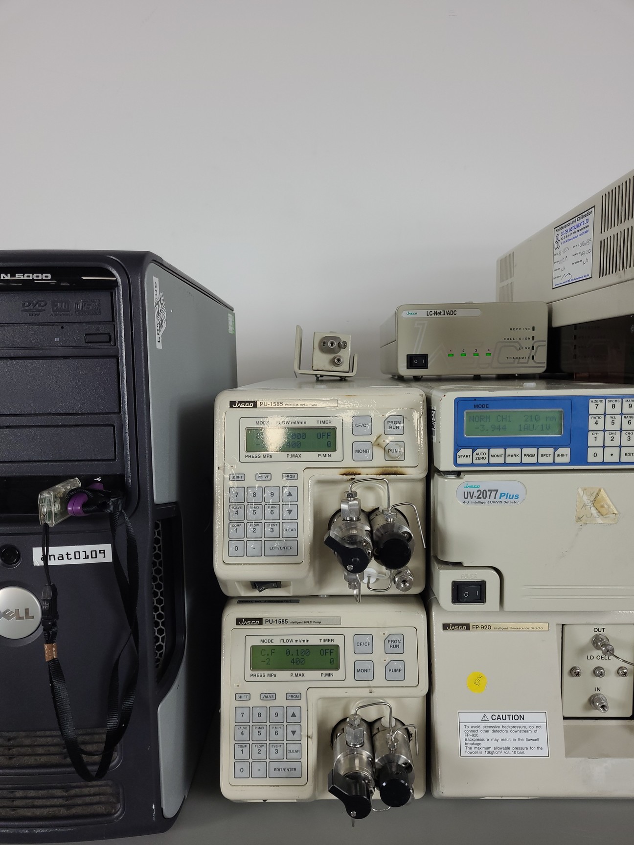 Image of Jasco HPLC System -  PU-1585, UV-2077, FP-920, HG-980-30, AS-1555 Lab