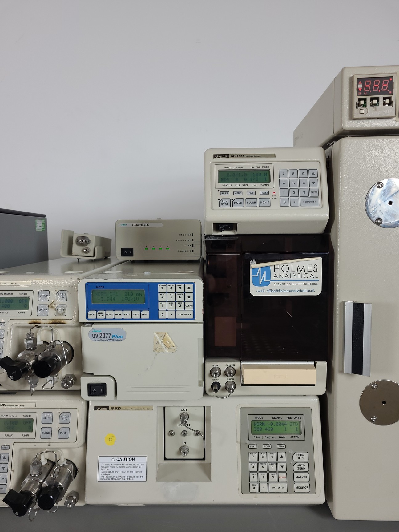 Image of Jasco HPLC System -  PU-1585, UV-2077, FP-920, HG-980-30, AS-1555 Lab