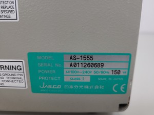 Thumbnail image of Jasco HPLC System -  PU-1585, UV-2077, FP-920, HG-980-30, AS-1555 Lab