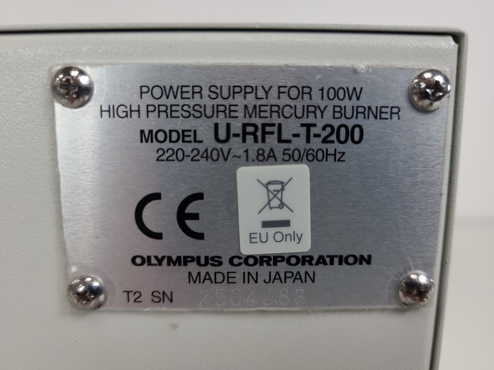 Image of Olympus U-RFL-T 200 Power Supply for 100W High Press Mercury Burner Ballast Lab