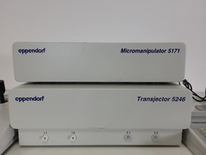 Thumbnail image of Eppendorf Micromanipulator 5171 + Joystick & Transjector 5246 + Control Pad Lab