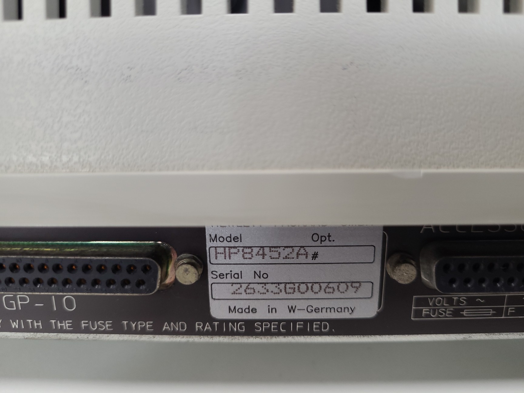 Image of Hewlett Packard 8452A Diode Array Spectrophotometer System - PE Nelson 941A, 610