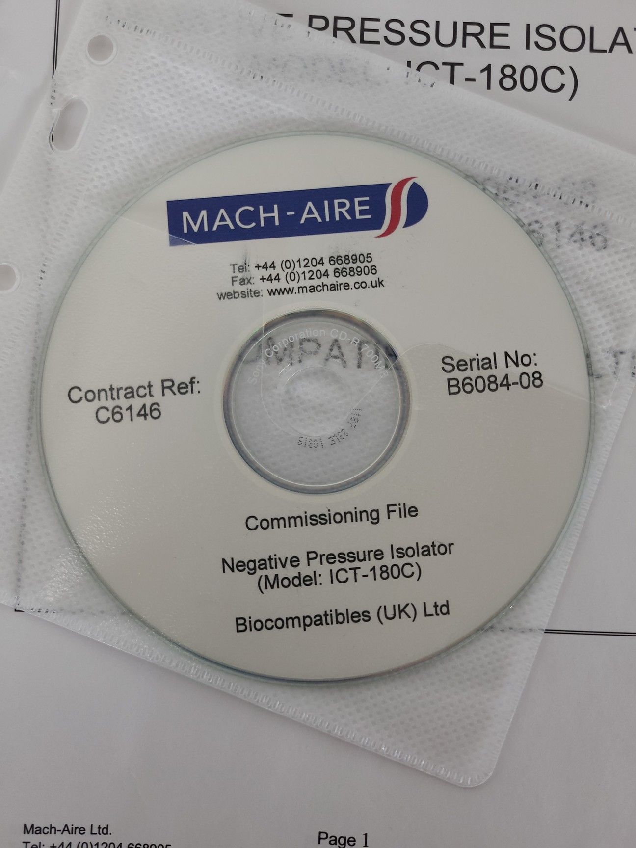 Image of Mach-Aire ICT-180 Glove Box Safety Cabinet Pharmacy Dispensing Isolator Lab