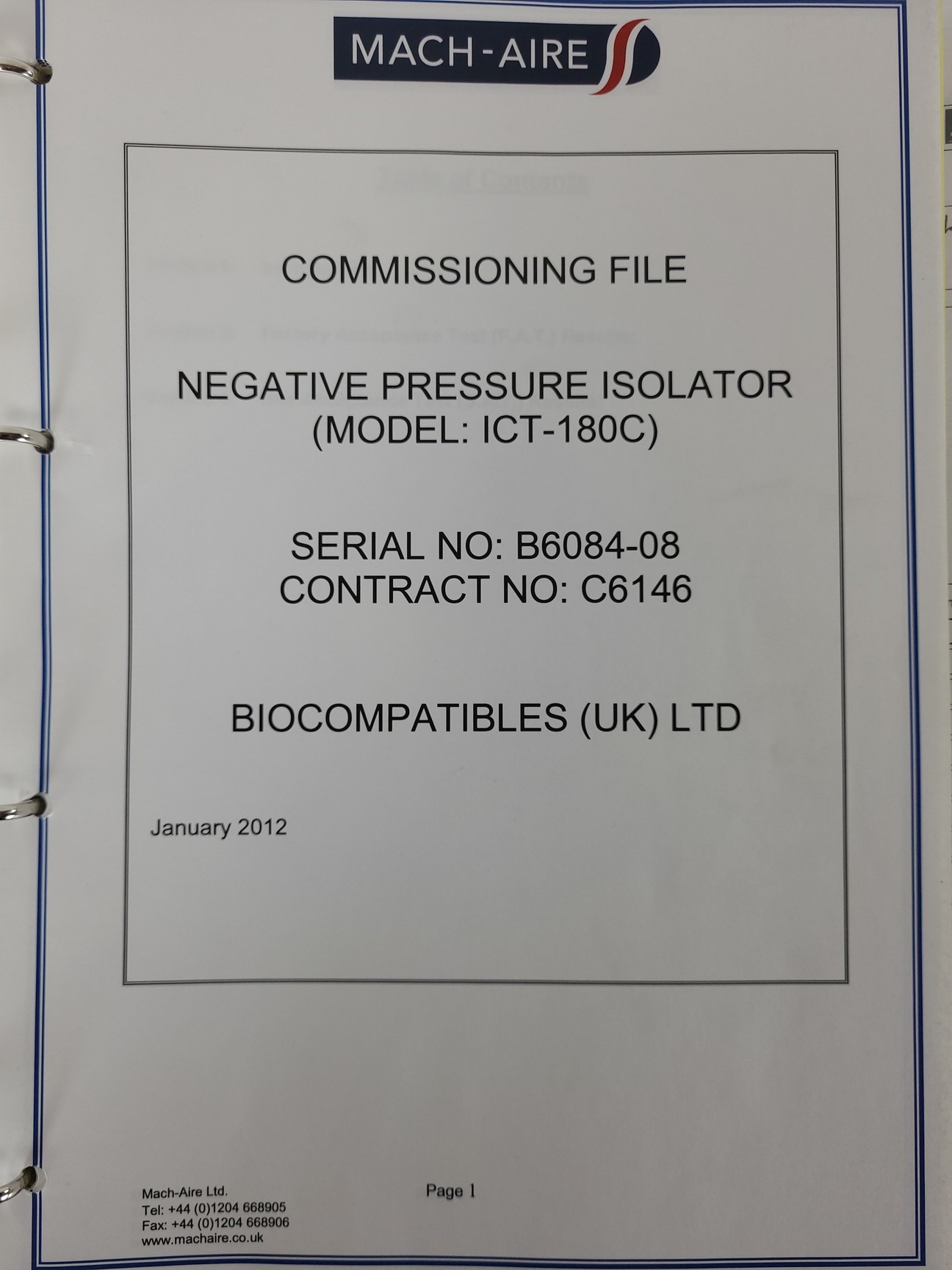 Image of Mach-Aire ICT-180 Glove Box Safety Cabinet Pharmacy Dispensing Isolator Lab