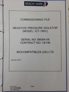 Thumbnail image of Mach-Aire ICT-180 Glove Box Safety Cabinet Pharmacy Dispensing Isolator Lab